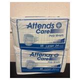 Attends care size large briefs 24 count per
