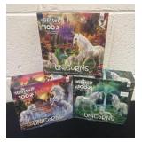 3 new unicorn puzzles  100pc
