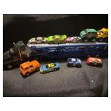 Mini semi car hauler with mini cars