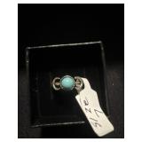 Size 7 non tanish silver plated ring with lab