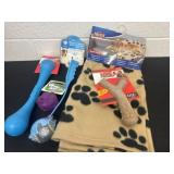 New dog Blankets, chew toys and toys