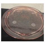 1930's Pink Depression Glass 3-Footed Cake Plate