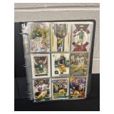 Binder of football cards
