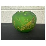 4ï¿½x3ï¿½ antique Art Nouveau glass vase