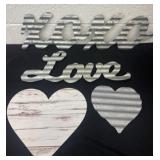 3 metal wall art and 8.5 heart