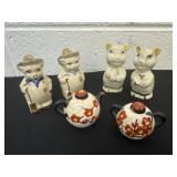 Vintage Shawnee Pottery Farmer Pig Salt & Pepper