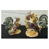 6ï¿½ and 5ï¿½ Vintage Ceramic Rooster Bird Cockerel