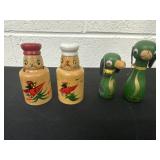 2 sets of wood salt and pepper