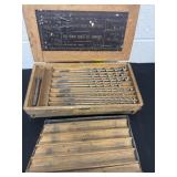 Wood box with stem auger bits