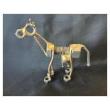 Handmade Metal Cow Figurine crafted from scrap