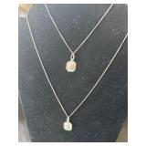 2 Cute Virgo & Sagittarius Silver Necklaces