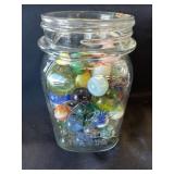 Ball Mason Jar Full of Vintage Marbles