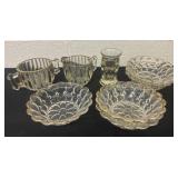 5 Jeannette Depression Glass Bowls, Clear