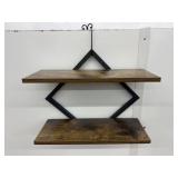 2 Tier Wall Diamond Wall Shelves 15x15