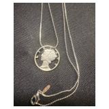 Avon chain with cut out liberty coin