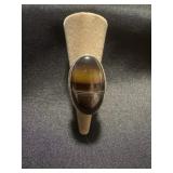 Natural Onyx Smooth Oval Gemstone  Ring size 8.5