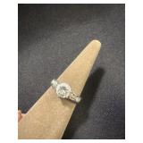 Vintage Sterling 925 Ring with Large CZ Stone