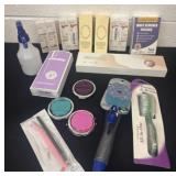 New nails and pedi brush and compact mirror and