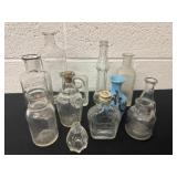 Group of vintage glass bottles