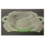 6ï¿½ Fostoria Mayfair green uranium glass