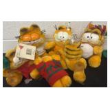 Group of Garfield plushies
