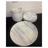 Elama Fine Marble 16 Piece Stoneware Dinnerware