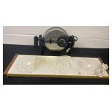 Vintage hotplate and Bella waffle maker.