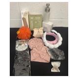 Group of new head band hair and make up brush