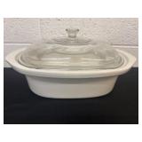 14ï¿½x4.5ï¿½ large ceramic dish with lid