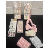 New make up head bands and hair brushes and nails