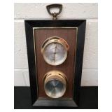 14.5 x 7 in vintage thermometer and barometer