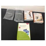 Group of new work out items: loops bands and ice