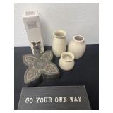 Wood sign and 3pc vase set and diffuser and wood