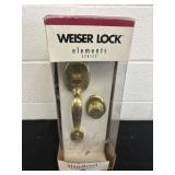 Weiser Lock Solid Brass Handleset in Box