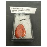 All Nickel Silver with Jasper Pendant on Silk