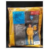 New three piece yellow poly rain suit 3XL