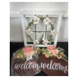 2 welcome door signs and home decor wall accent
