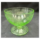 3ï¿½ Hazel Atlas Florentine Green Uranium Glass