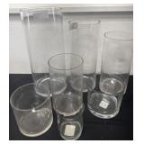 7 glass vases 2 have small chips