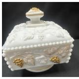 Vintage 40s Square Westmoreland Hand Painted Milk