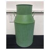 15.5ï¿½ green metal milk can
