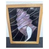 16ï¿½x13ï¿½ stain glass shell design framed