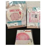 New cross stitch kit, and two embroidery kits