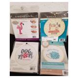 Needle felting kit, two embroidery kits and a