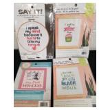 3 new cross stitch craft kits and one embroidery