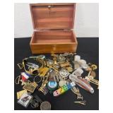 Lane jewelry box with misc jewelry key chains