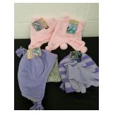 Four new children's hats one set has gloves