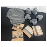 Hat with fake rocks and 4 bracelets