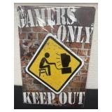 New 12ï¿½x8ï¿½ metal gamers only sign