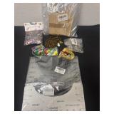 Confetti, patches, shirt ruler and resin stir